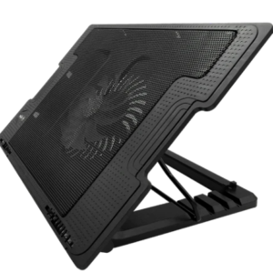 Base Disipadora de calor tipo Stand con 1-ventilador, 4-Posiciones, 2 puertos USB, color Negro, marca XUE CSV1
